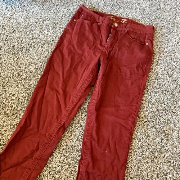 Seven7 Women's Skinny Jeans in Deep Red - Picture 1 of 7